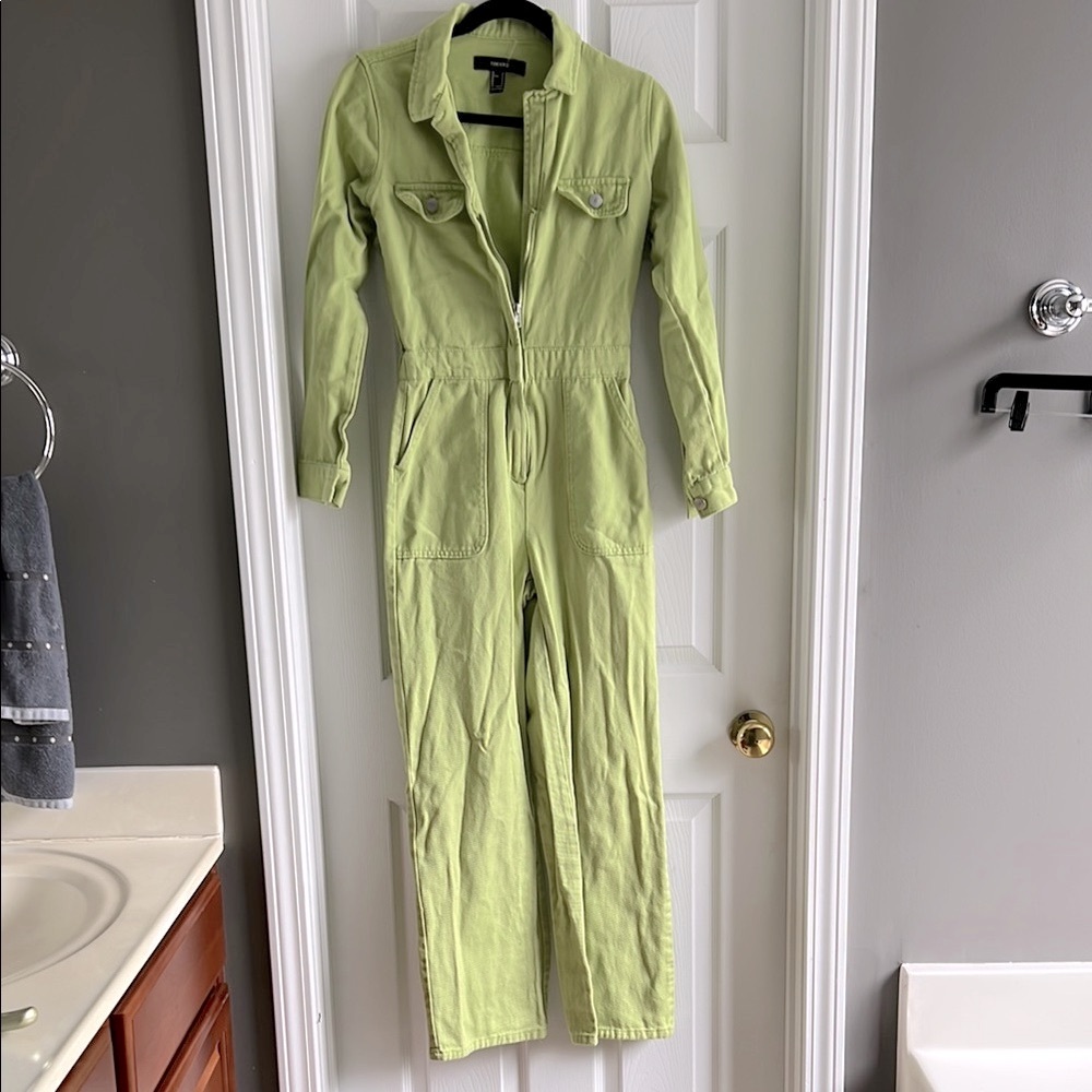 Forever 21 Green Utility Jumpsuit